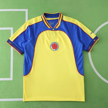 Colombia 2001 Season Home Field Yellow Retro Jersey Trikot Soccer Shirt