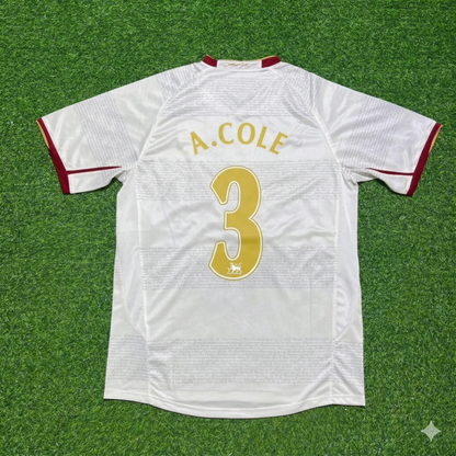 Ashley Cole #3 Arsenal 2004 2005 Away Retro White Jersey