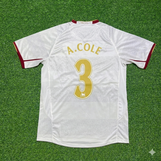 Ashley Cole #3 Arsenal 2004 2005 Away Retro White Jersey