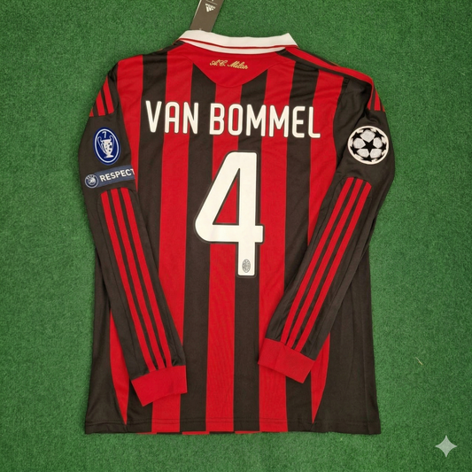 Mark van Bommel Milan 2009 2011 Retro Long Sleeve Jersey Maillot Trikot Maglia