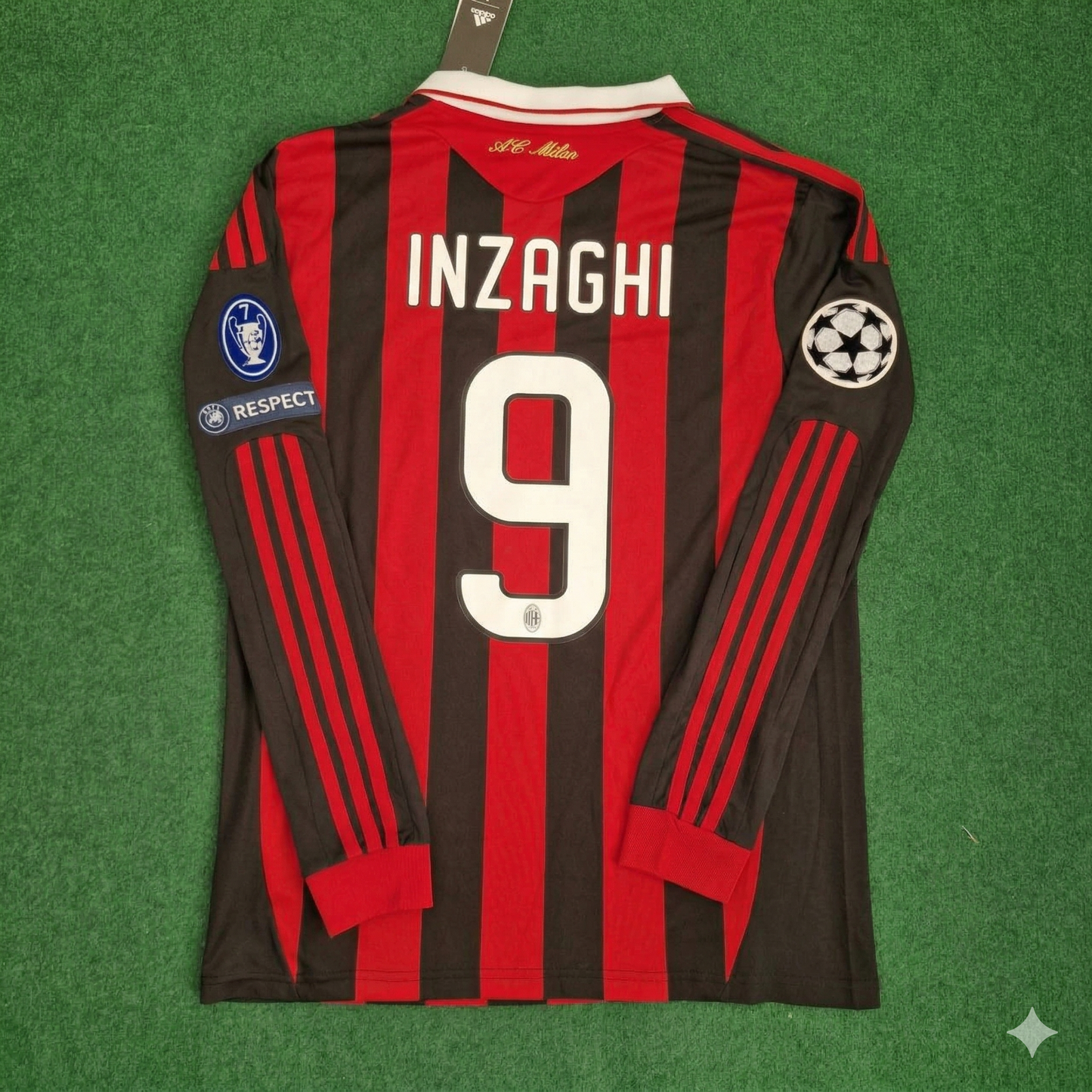 Filippo Inzaghi Milan 2009 2011 Retro Long Sleeve Jersey Maillot Trikot Maglia