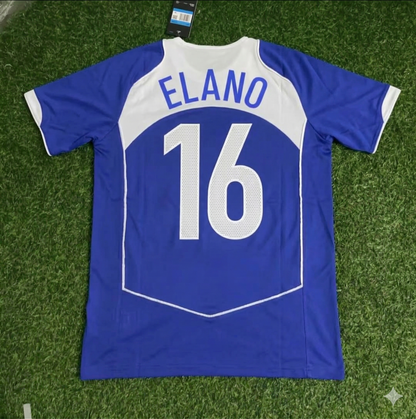 Elano Blumer Brazil 2004 Blue Retro Football Jersey Kit