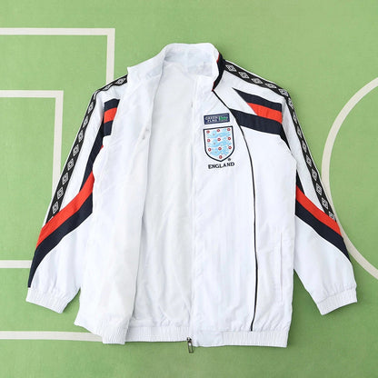 England White Retro Windbreaker Jacket – | Windbreaker Jacke | Coupe-Vent Soccer Shirt