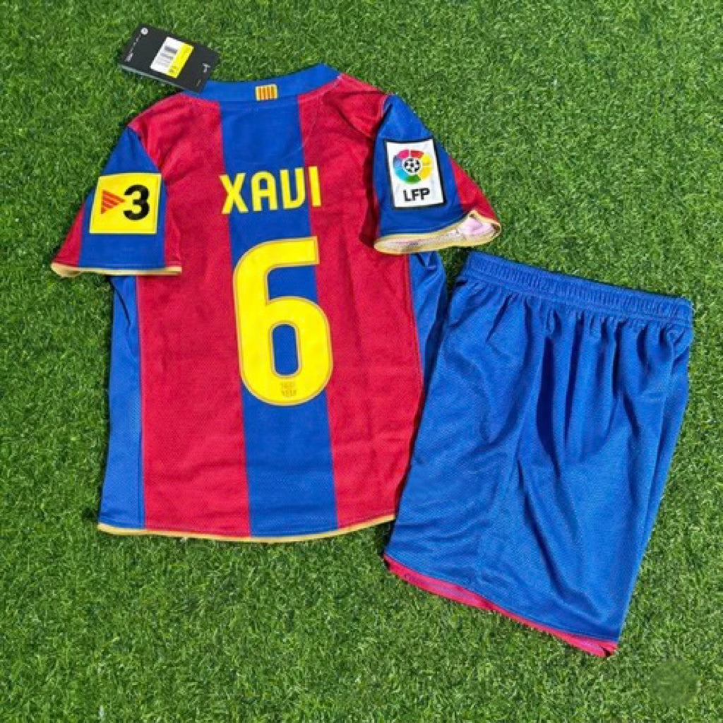 Xavi 6- Barcelona 2007/2008 Retro KIDS Football Jersey