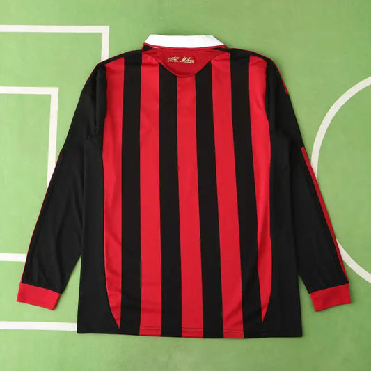 A.C.Milan 09/10 Season Red Home Long sleeved Retro Jersey Trikot Soccer Shirt