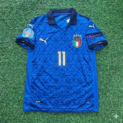 Domenico Berardi #11 Italy EURO 2020 Final Retro Soccer Jersey – | Trikot | Maillot Soccer Shirt