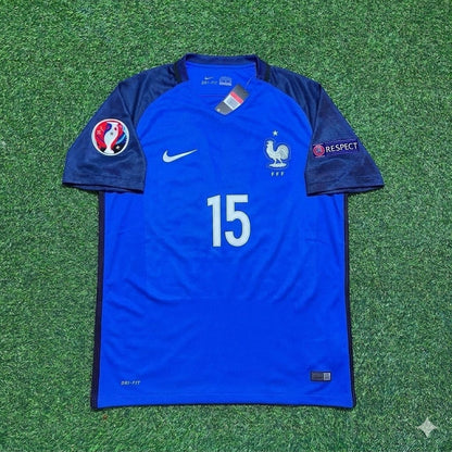 Paul Pogba #15 France Euro 2016 Home Retro Football Jersey