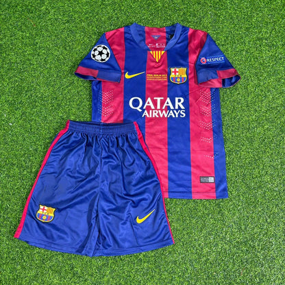 Pedro #7 Barcelona 2015 Champions League Final Kids Retro Jersey