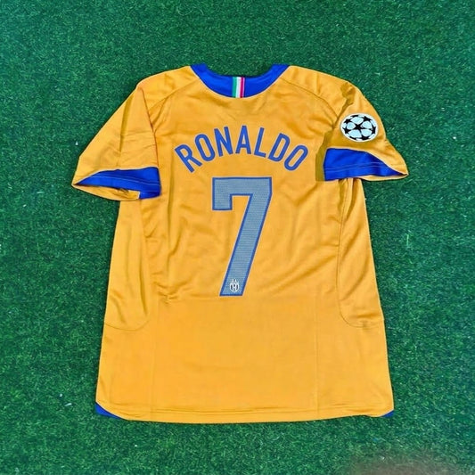 Cristiano Ronaldo #7 Juventus Yellow Third Retro Football Jersey