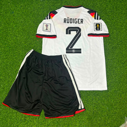 Antonio Rüdiger #2 Germany 2026 World Cup Kids Home Football Jersey Kit