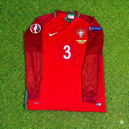 Pepe 3- Portugal EURO 2016 Final Long Sleeve Retro Football Jersey