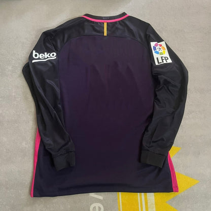 Barcelona 14/15 Retro Pink Printing Long Sleeve Jersey Maillot Trikot Maglia