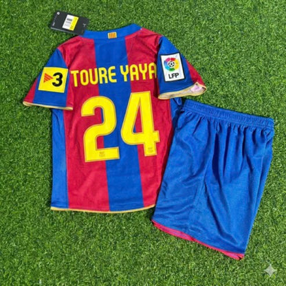 Yaya Touré 24- Barcelona 2007/2008 Retro KIDS Football Jersey