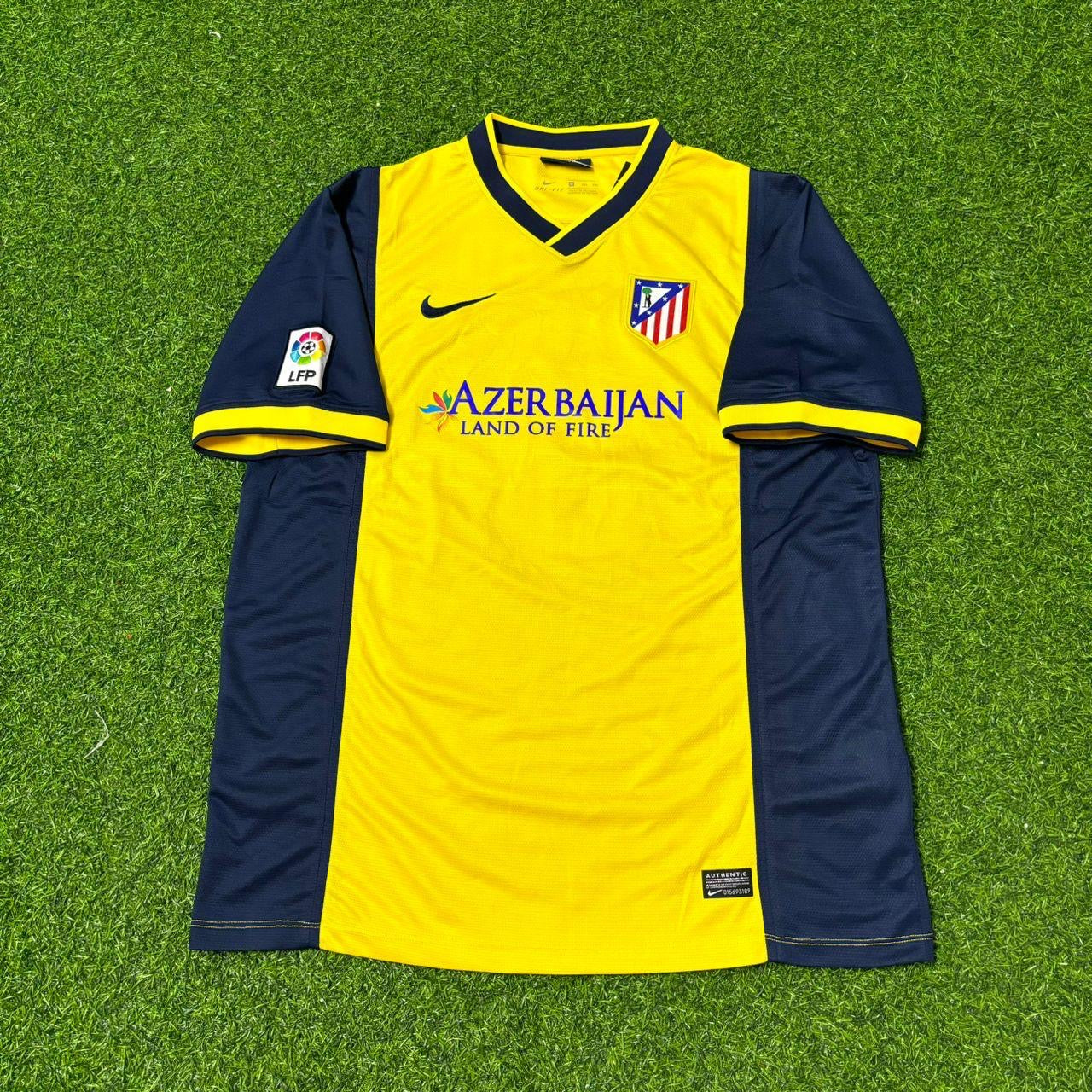 David Villa #9 Atlético Madrid 2013-2014 Away Yellow Football Jersey