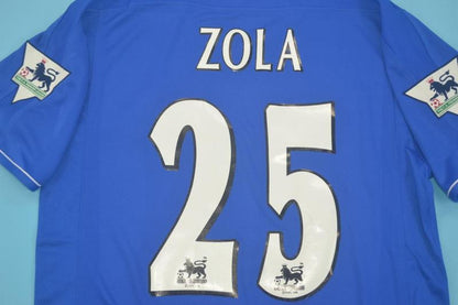 Gianfranco Zola Chelsea 2003 2005 Season Home Navy Blue Retro Jersey Trikot Soccer Shirt