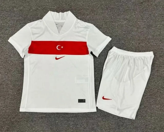 Turkiye Euro 2024 Cocuk Formasi 2 ile 13 Yas arasi Beyaz - Turkey 2024 Kids Jersey Age 3 to 13 White