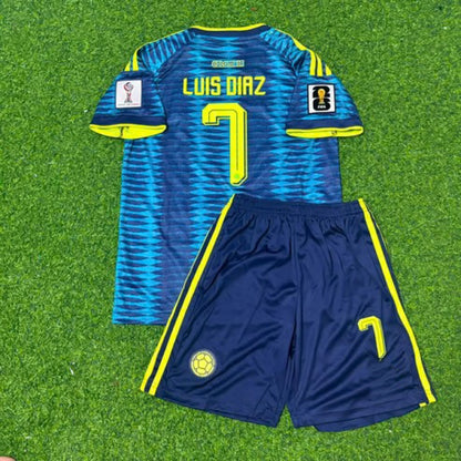 Luis Díaz Colombia 2026 World Cup Away Kids Football Jersey Kit