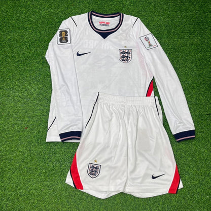 Anthony Gordon #18 England 2026 World Cup White Kids Long Sleeve Football Jersey Kit