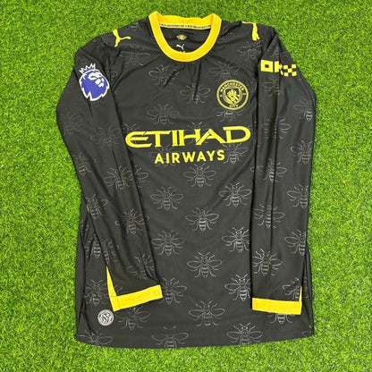Rayan Cherki #10 Manchester City 2026/2027 New Season Away Black Long Sleeve Jersey Trikot Maillot Soccer Shirt