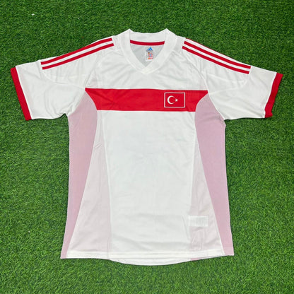 TURKEY Türkiye 2002 World Cup White Retro Football Jersey