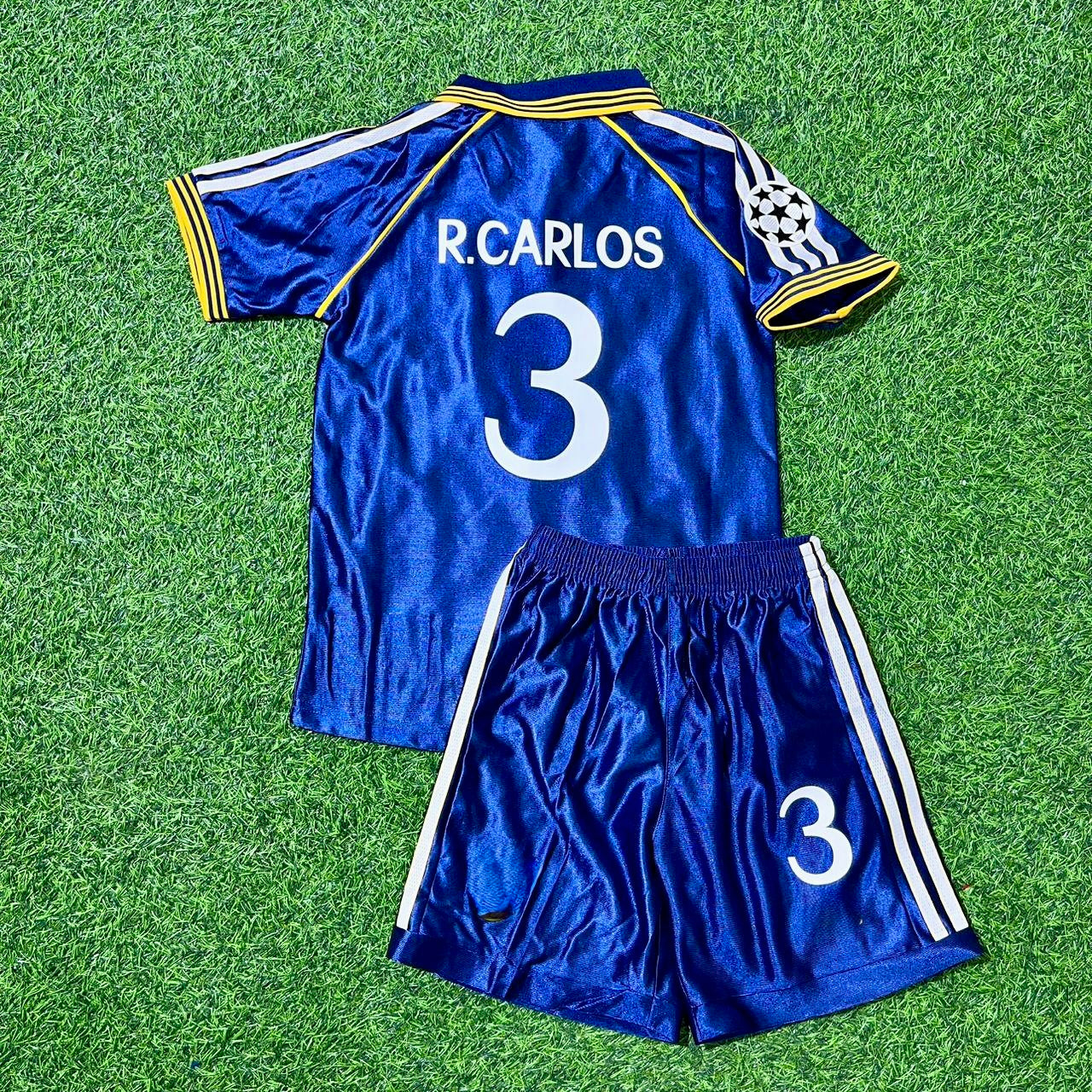 Roberto Carlos Real 1998/1999 Blue Retro Kids Football Jersey