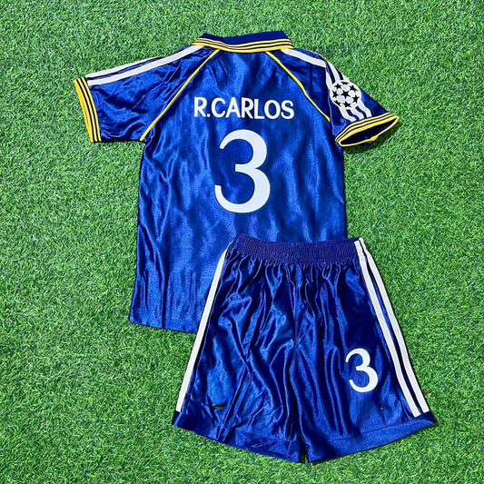 Roberto Carlos Real 1998/1999 Blue Retro Kids Football Jersey