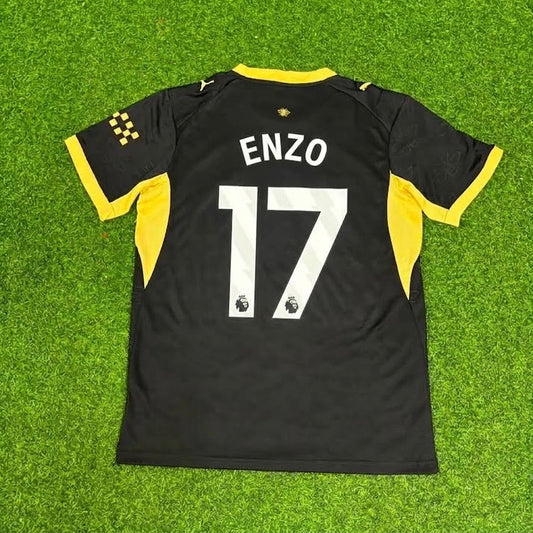 Enzo Fernandes #17 Manchester City Away Black New Season 2027 Jersey Trikot Maillot Soccer Shirt