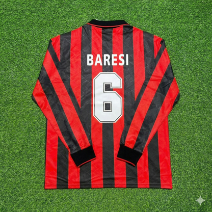 Franco Baresi #6 AC Milan 1993 1994 Home Long Sleeve Retro Jersey