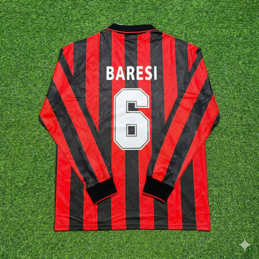 Franco Baresi #6 AC Milan 1993 1994 Home Long Sleeve Retro Jersey