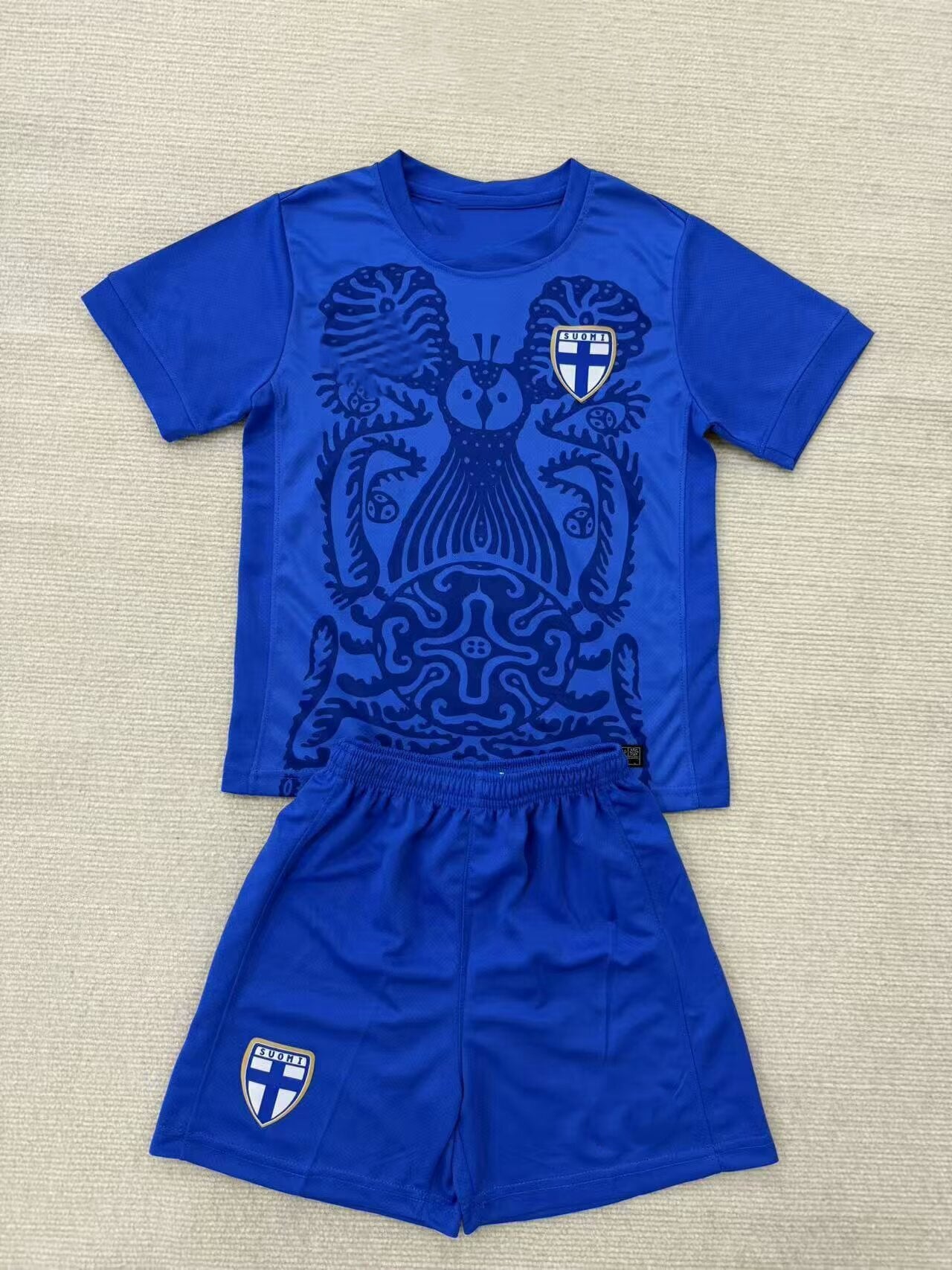 Finland New Kids Blue Home Football Shirt Jalkapallopaita