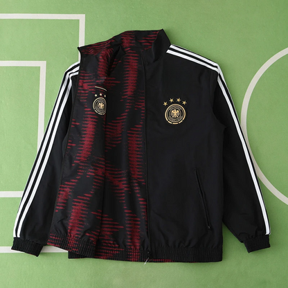 Germany Deutschland Double Sides Windbreaker - Reversible Jacket Black