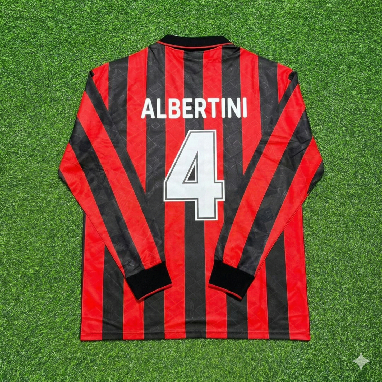 Demetrio Albertini #4 AC Milan 1993 1994 Home Long Sleeve Retro Jersey