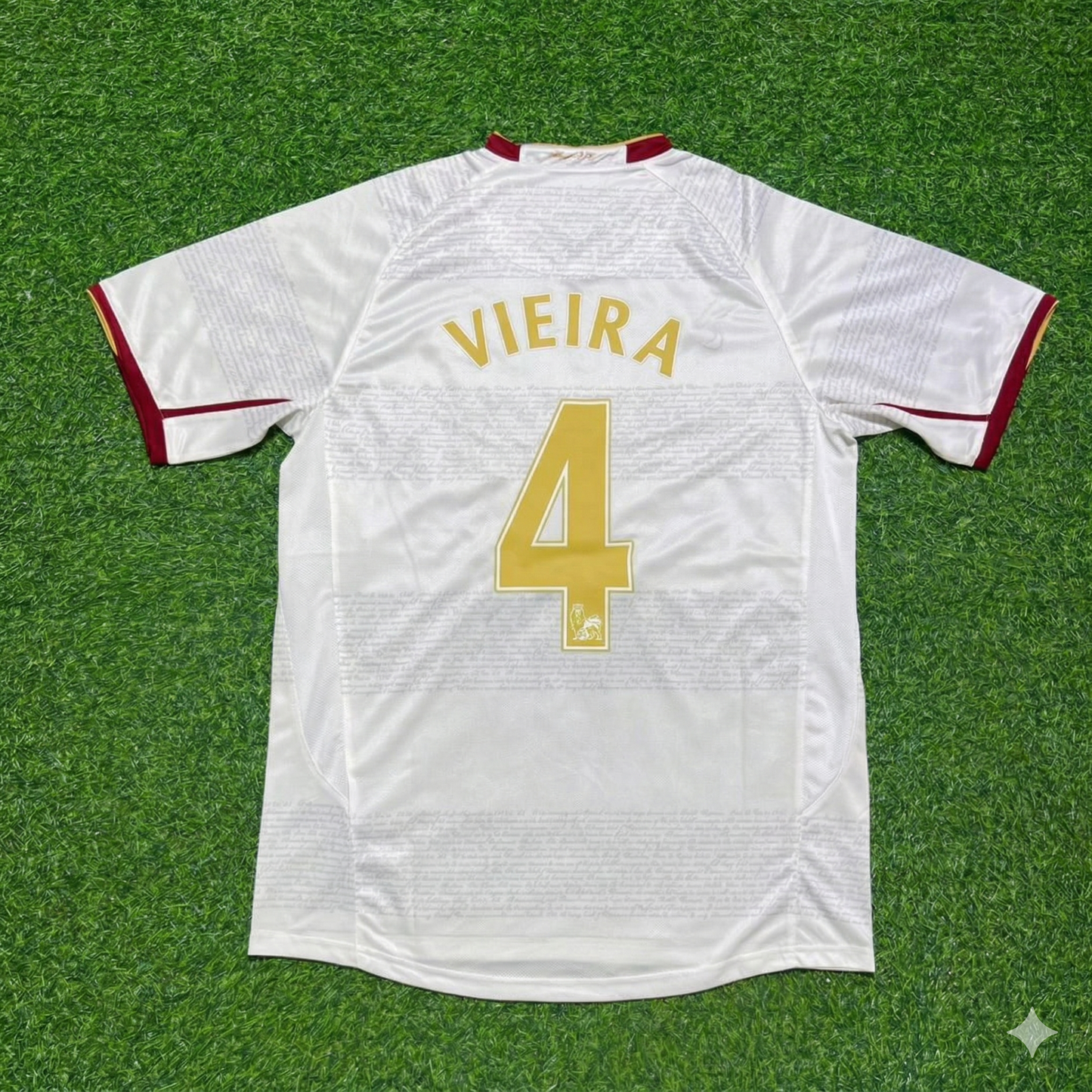 Patrick Vieira #4 Arsenal 2004 2005 Away Retro White Jersey