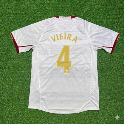 Patrick Vieira #4 Arsenal 2004 2005 Away Retro White Jersey