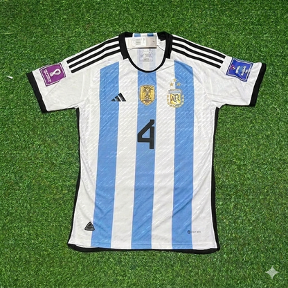 Gonzalo Montiel 4- Argentina 2022 Qatar World Cup Champion Home Jersey Maillot Trikot Maglia Soccer Shirt