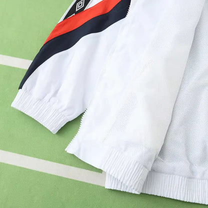 England White Retro Windbreaker Jacket – | Windbreaker Jacke | Coupe-Vent Soccer Shirt