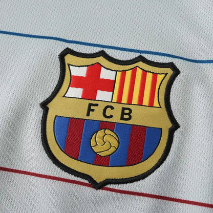 FC Barcelona 03/04 Season Away Long Sleeved Gray Retro Jersey Trikot Soccer Shirt