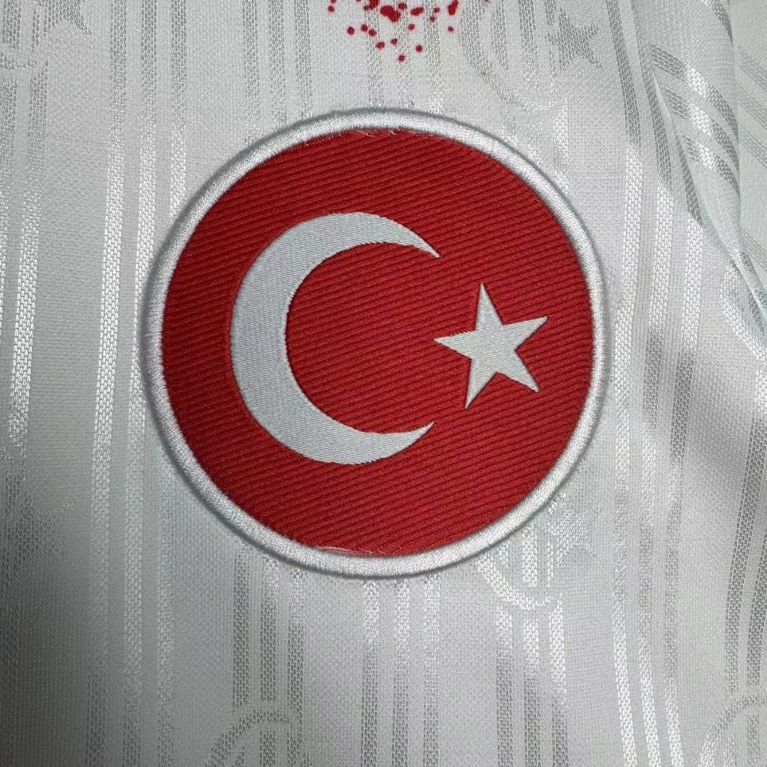 Türkiye EURO 1996 Ozel Kollarda Patch Logolu Turkey Retro Beyaz Özel Forma Football Jersey Maglia Trikot Maillot