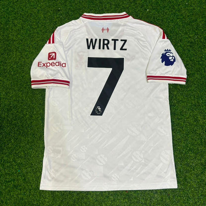 Florian Wirtz #7 Liverpool New Season 2027 White Away Football Jersey Kit