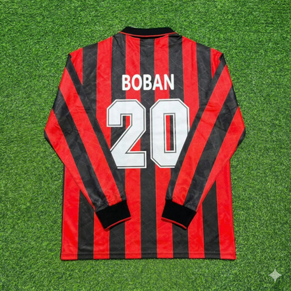 Zvonimir Boban #20 AC Milan 1993 1994 Home Long Sleeve Retro Jersey