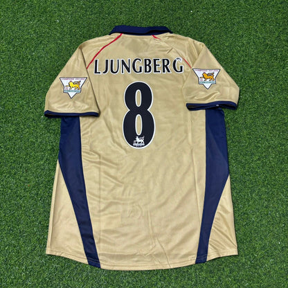 Fredrik Ljungberg #8 Arsenal 2001-2002 Away Golden Kids Retro Football Jersey
