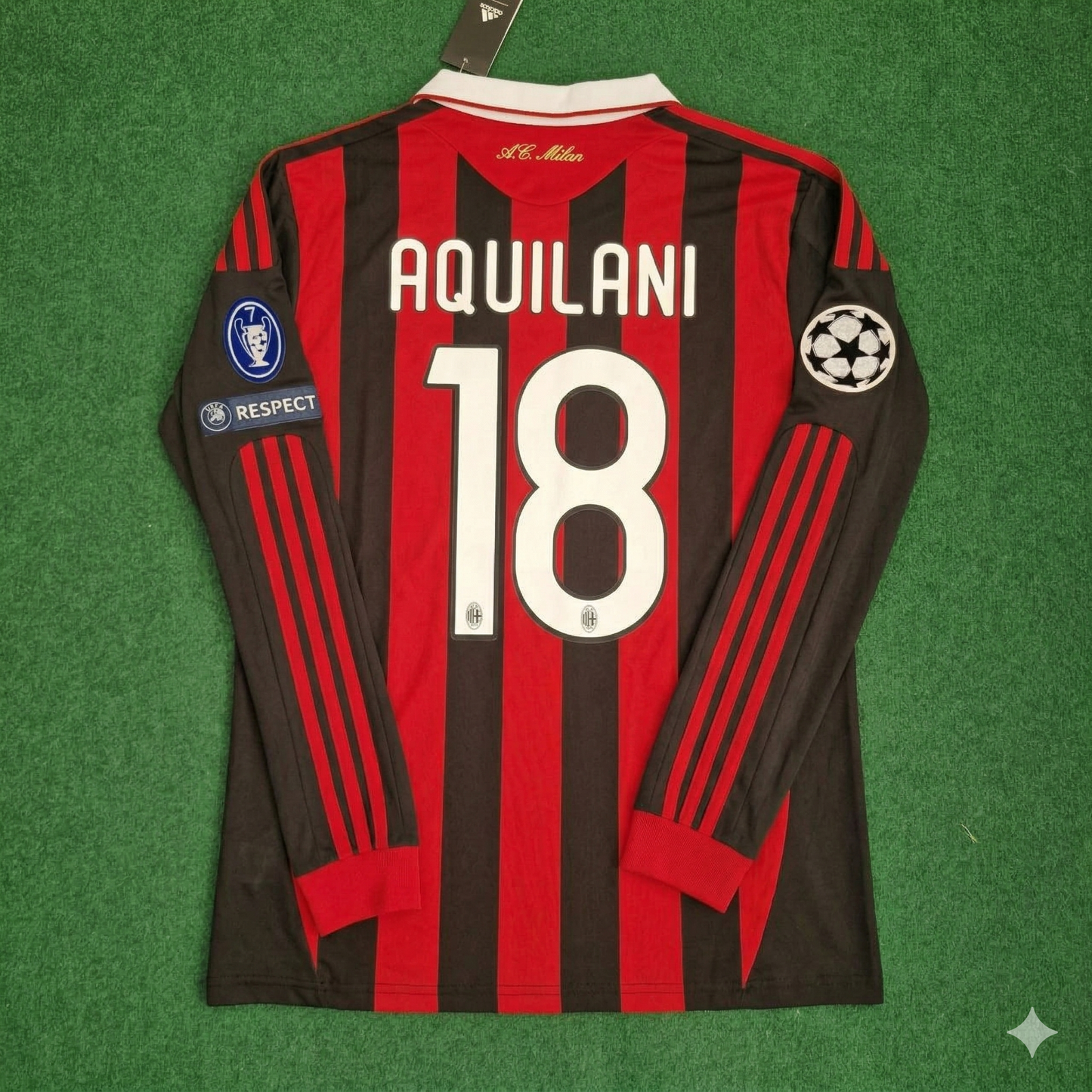 Alberto Aquilani Milan 2009 2011 Retro Long Sleeve Jersey Maillot Trikot Maglia