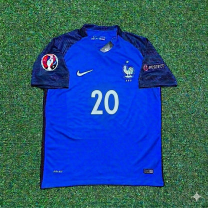 Kingsley Coman #20 France Euro 2016 Home Retro Football Jersey
