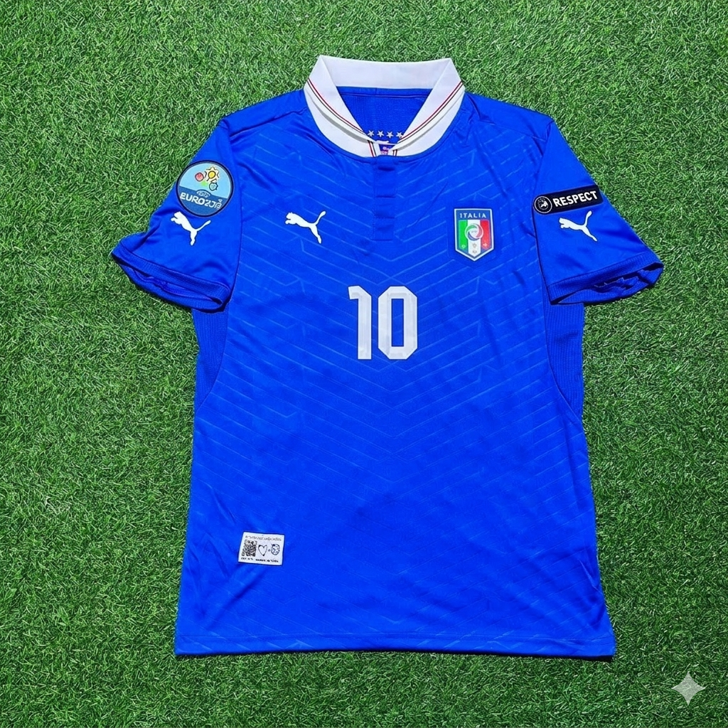 Antonio Cassano 10- Italy Euro 2012 Retro Home Jersey