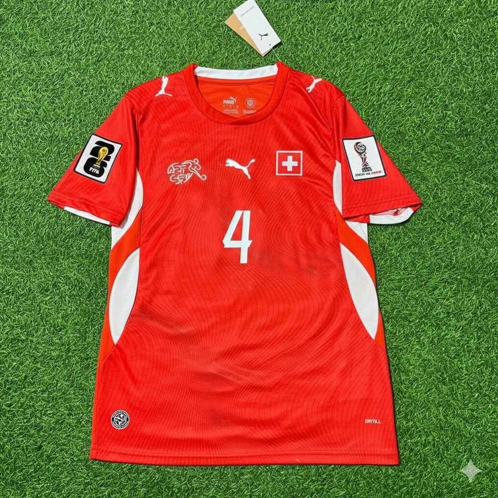 Nico Elvedi 4- Switzerland 2026 World Cup Kit Jersey Trikot Maillot