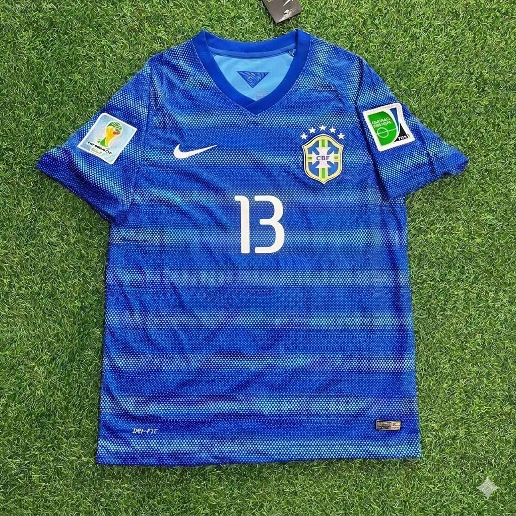 Dante 13- 2014 World Cup Retro Blue Jersey Trikot