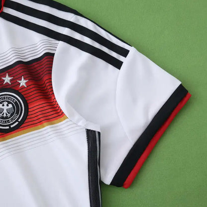 Germany Deutschland 2014 World Cup White Retro Kids Kit Jersey Trikot Maillot Soccer Shirt