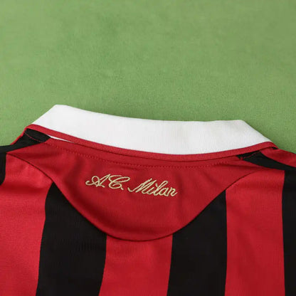 A.C.Milan 09/10 Season Red Home Long sleeved Retro Jersey Trikot Soccer Shirt