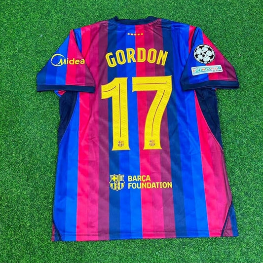 Anthony Gordon #17 Barcelona 2027 New Season Champions League Patch Home Jersey Trikot Maillot Soccer Shirt