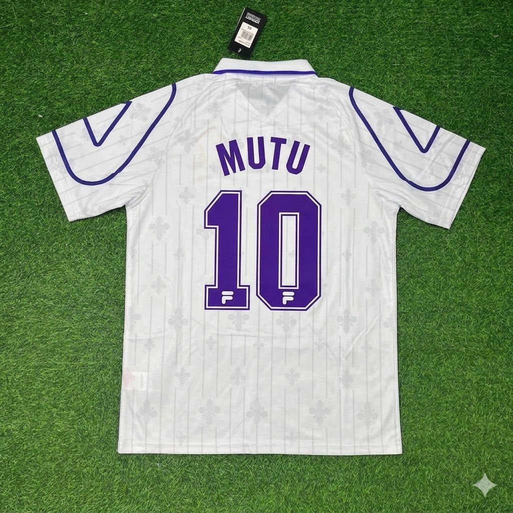 Adrian Mutu Fiorentina White Retro Football Jersey